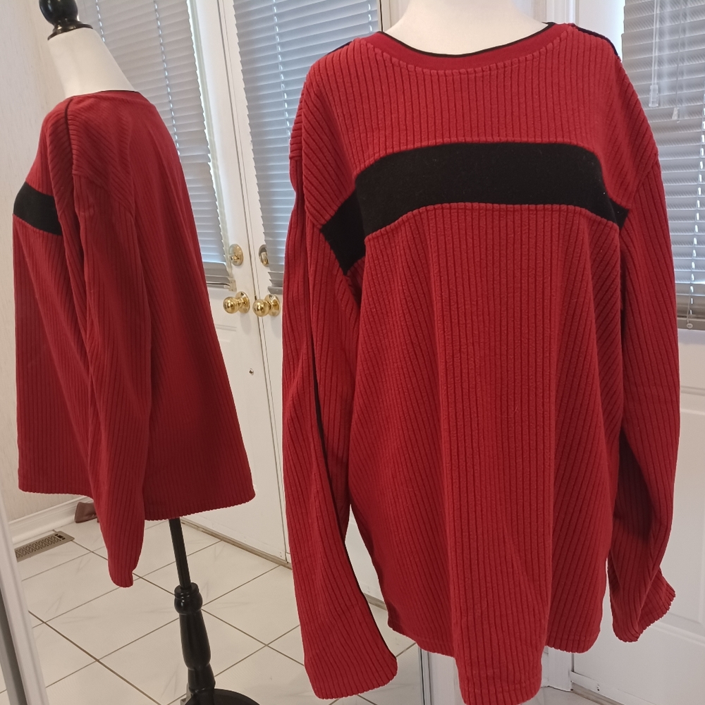 4/$80 Red & Black Fleece Sweater - Size XL